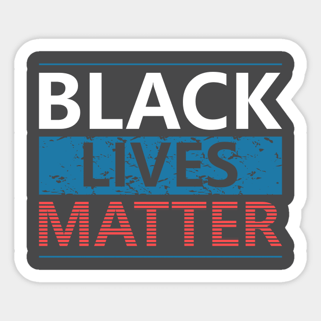 Black Lives Matter USA Flag Sticker by Golden Eagle Design Studio